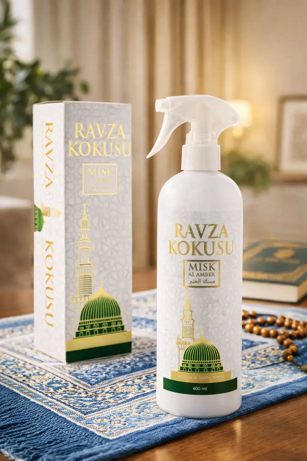Medine Ravza Kokusu Alkolsüz Sprey Oda Kokusu 400 ml | Kalıcı Cami, Ev ve Mescit Kokusu